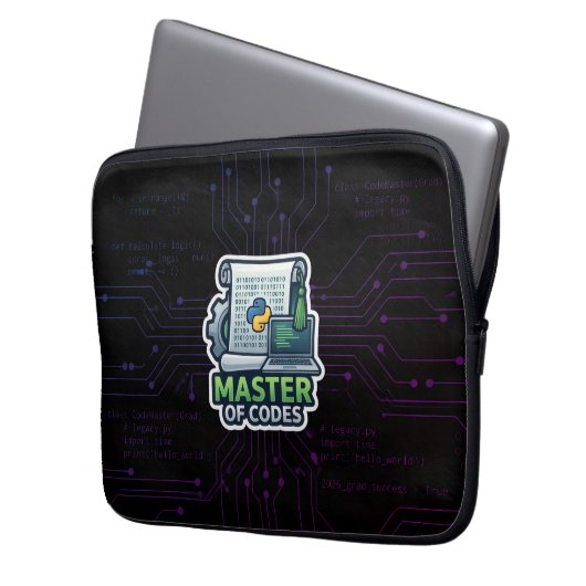 Master of Codes Developer Laptop Sleeve - Python ラップトップスリーブ (正面左)