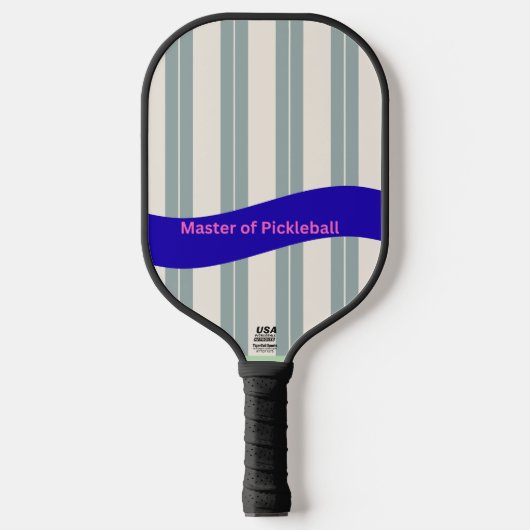 Master of Pickleball Paddle – Blue Wave Stripe  ピックルボールラケット (正面)