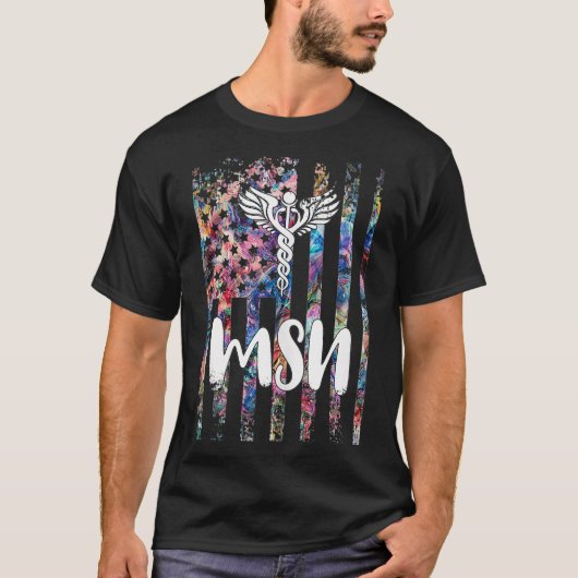 Master Of Science In Nursing Student American Flag Tシャツ (正面)