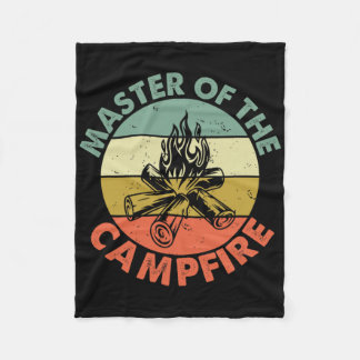 Master Of The Campfire Dad Camping Shirt Camping D フリースブランケット