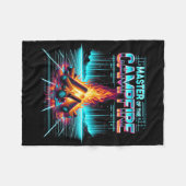 Master Of The Campfire Dad Men Camping Enthusiast  フリースブランケット (正面(横))