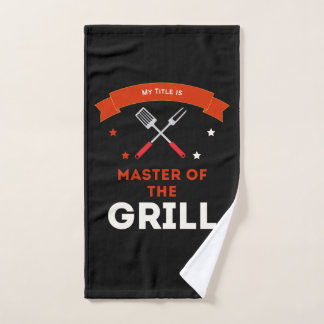 Master of the Grill witziger Spruch zum BBQ ハンドタオル