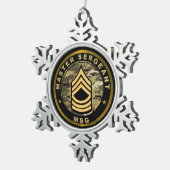 Master Sergeant MSG スノーフレークピューターオーナメント (右)