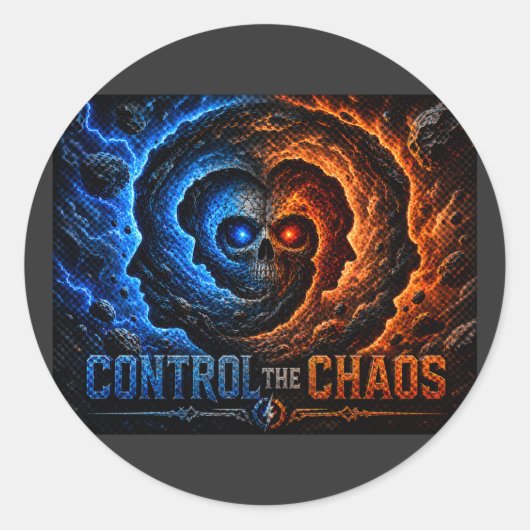 Master the Mayhem Control the Spiral T-Shirt – 3D  ラウンドシール (正面)