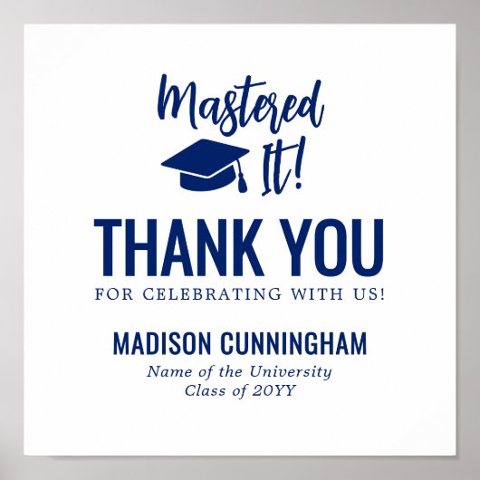 Mastered It Graduation Thank You Sticker Template ポスター (正面)