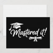 Mastered It Masters Graduation Graduate Grad  招待状 (正面/裏面)