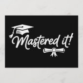 Mastered It Masters Graduation Graduate Grad  招待状 (正面)