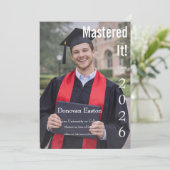 Mastered It Modern Photo Graduation Invitation 招待状 (スタンド正面)