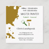 Masterpainter & Green Checkerboardパターン スクエア名刺 (正面)