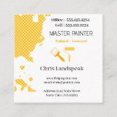 Masterpainter & Orange Yellow Checkerboardパターン スクエア名刺 (正面)