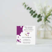 Masterpainter & Red金ゴールドチェッカーボードパターン スクエア名刺 (スタンド正面)