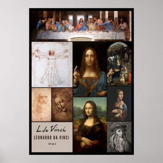 Masterpieces of Leonardo da Vinci Poster Set ポスター (正面)