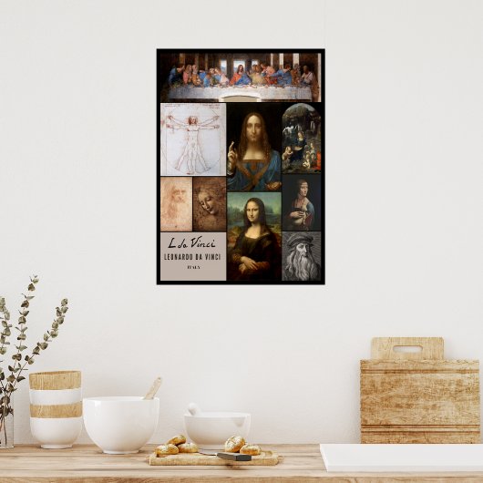Masterpieces of Leonardo da Vinci Poster Set ポスター (キッチン)