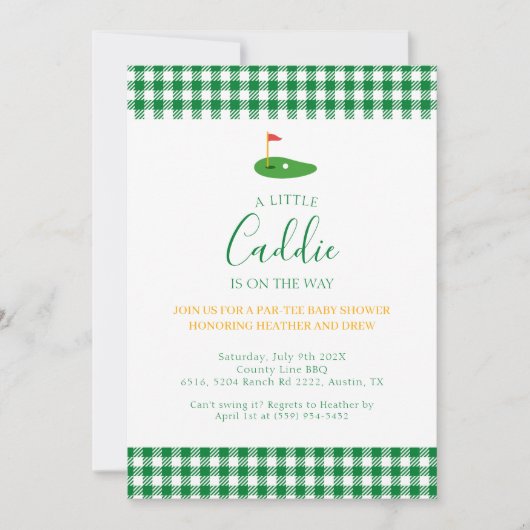 Masters Baby Shower Golf Par tee couple Theme  招待状 (正面)