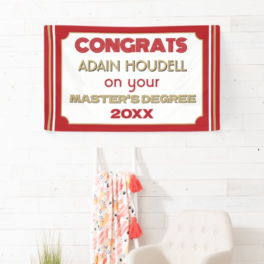 Master's Degree Congrats! Personalized  横断幕 (インサイチュ)