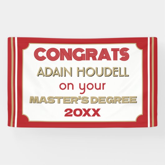 Master's Degree Congrats! Personalized 横断幕 (横)