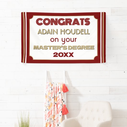 Master's Degree Congrats! Personalized  横断幕 (インサイチュ)
