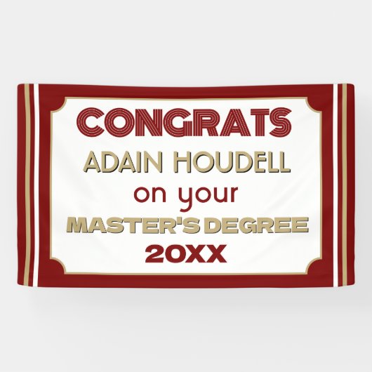 Master's Degree Congrats! Personalized  横断幕 (横)