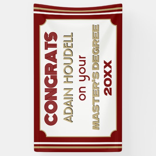 Master's Degree Congrats! Personalized  横断幕 (縦)