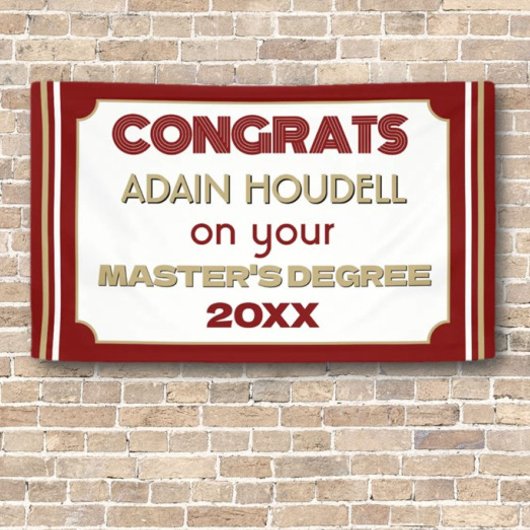 Master's Degree Congrats! Personalized  横断幕