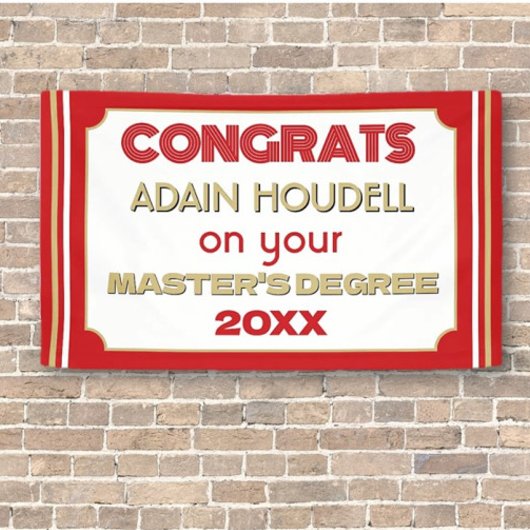 Master's Degree Congrats! Personalized  横断幕