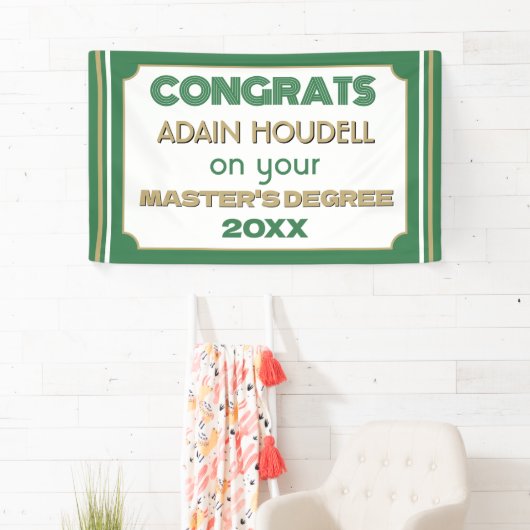 Master's Degree Congrats! Personalized  横断幕 (インサイチュ)