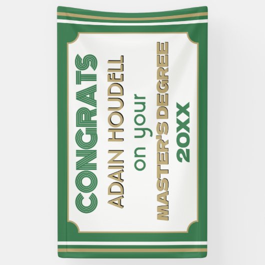 Master's Degree Congrats! Personalized  横断幕 (縦)