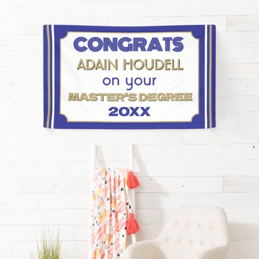 Master's Degree Congrats! Personalized  横断幕 (インサイチュ)