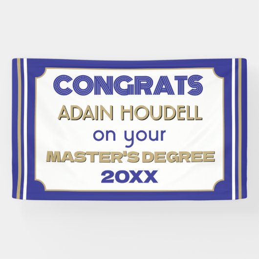 Master's Degree Congrats! Personalized  横断幕 (横)