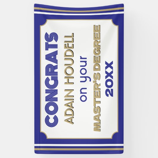 Master's Degree Congrats! Personalized  横断幕 (縦)