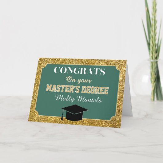 Master's Degree Congrats! Personalized Card サンキューカード (正面)