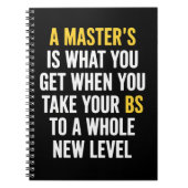 Masters Degree Graduation Funny Humor Quotes  ノートブック (正面)