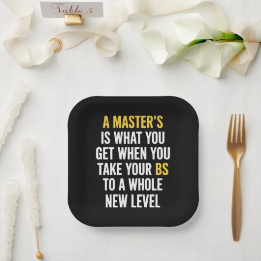 Masters Degree Graduation Funny Humor Quotes  ペーパープレート (ウェディング)