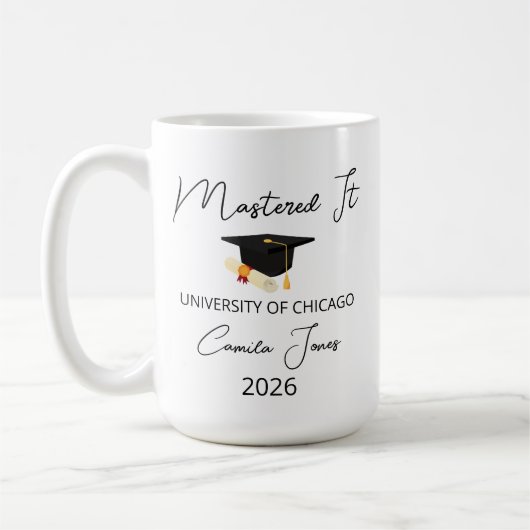 Masters Degree Graduation Gift for Her, Masters De コーヒーマグカップ (左)
