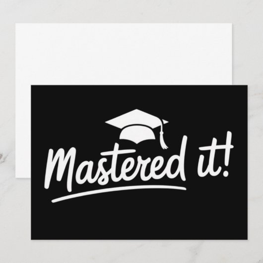 Masters Degree Graduation Gift Mastered It  招待状 (正面/裏面)