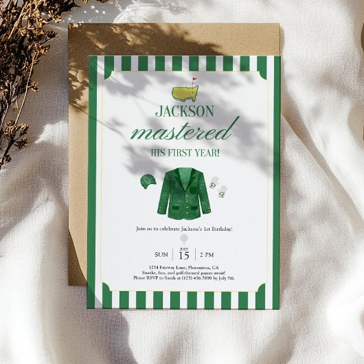 Masters Golf 1st Birthday Invitation Template: Edi 招待状