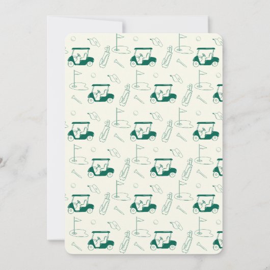 Masters Golf Viewing Watch Party Hand Drawn Green 招待状 (裏面)