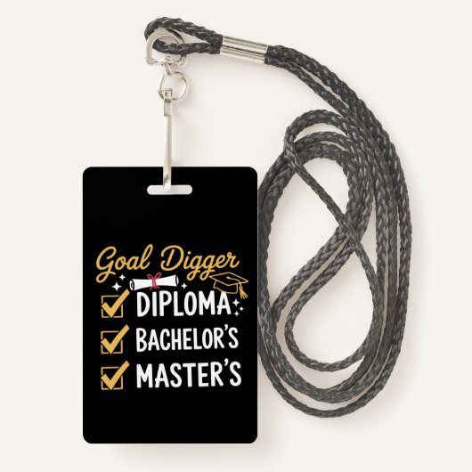 Masters Graduation Goal Digger Mastered It Class  バッジ (正面ランヤード)