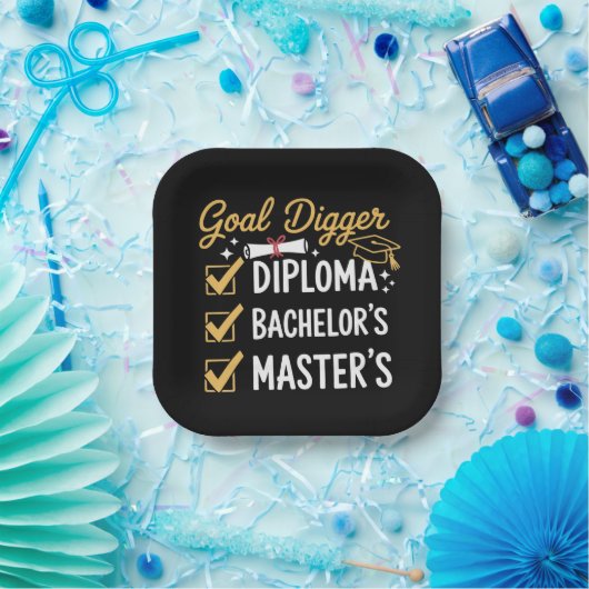 Masters Graduation Goal Digger Mastered It Class  ペーパープレート (パーティー)