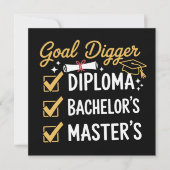 Masters Graduation Goal Digger Mastered It Class  招待状 (正面)