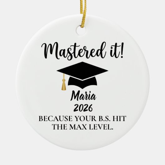 Masters Graduation Ornament, College Graduation  セラミックオーナメント (正面)