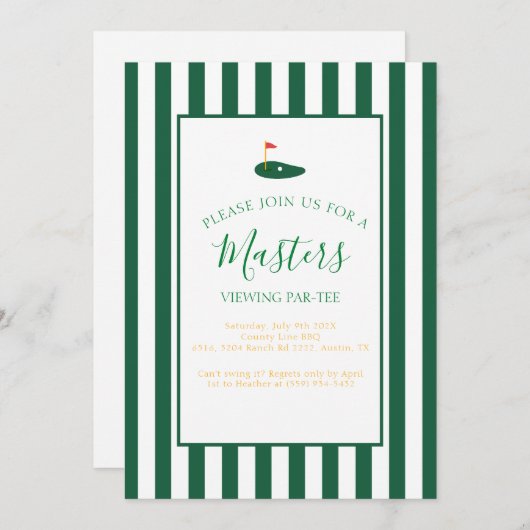Masters Viewing Party Birthday Invitation  招待状 (正面/裏面)