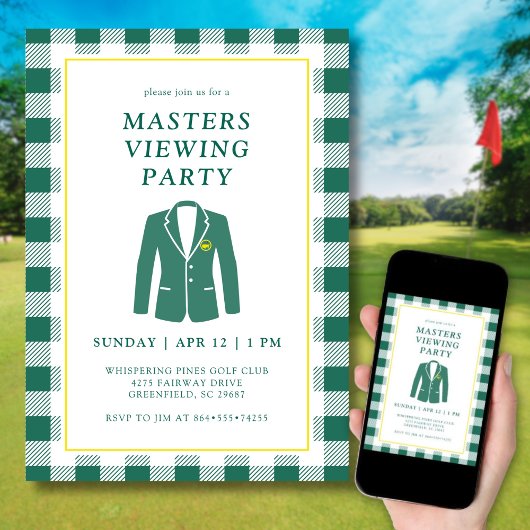 Masters Viewing Watch Party Golf Green Jacket 招待状