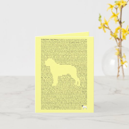 Mastiff AKC Breed Standardカード カード (黄色い花)