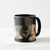 Mastiff beste Freunde マグカップ (正面右)