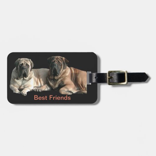 Mastiff beste Freunde ラゲッジタグ (正面横)