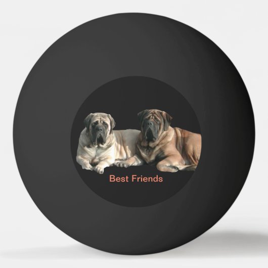 Mastiff beste Freunde 卓球ボール (正面)