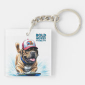 Mastiff englische Dogge Auf Surfbrett Urlaub キーホルダー (裏面)