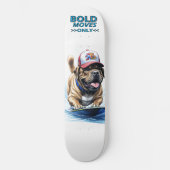 Mastiff englische Dogge Auf Surfbrett Urlaub スケートボード (正面)