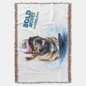 Mastiff englische Dogge Auf Surfbrett Urlaub スローブランケット (正面縦)